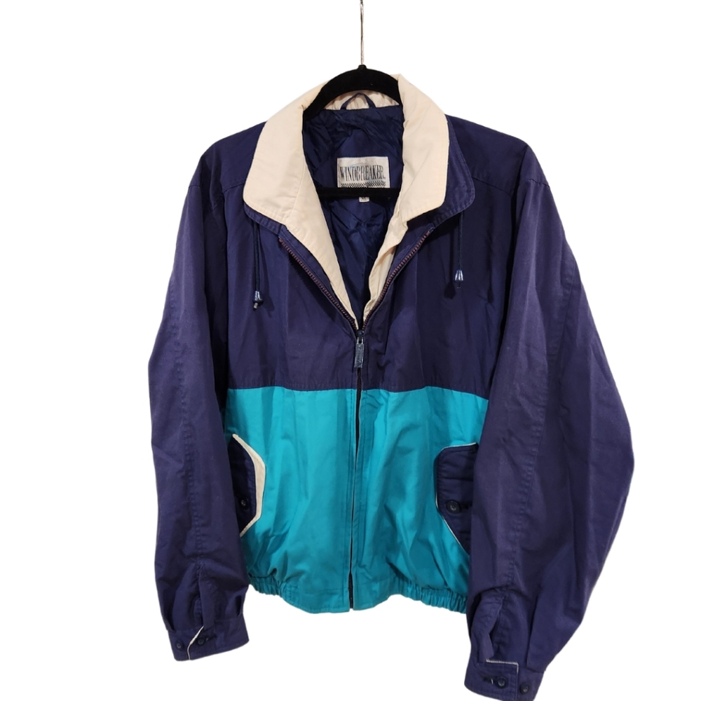 Vintage Blue Windbreaker- Men's XL